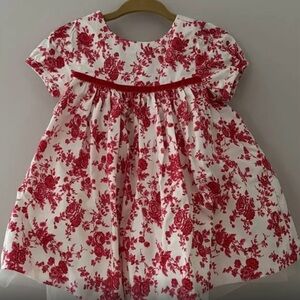 Janie and jack infant red and white dress with leggings